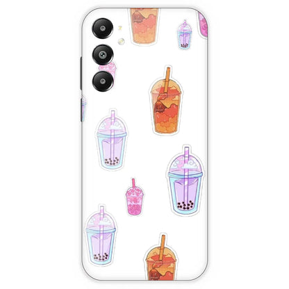 Bubble Tea - Clear Printed Silicone Case For Samsung Galaxy F15