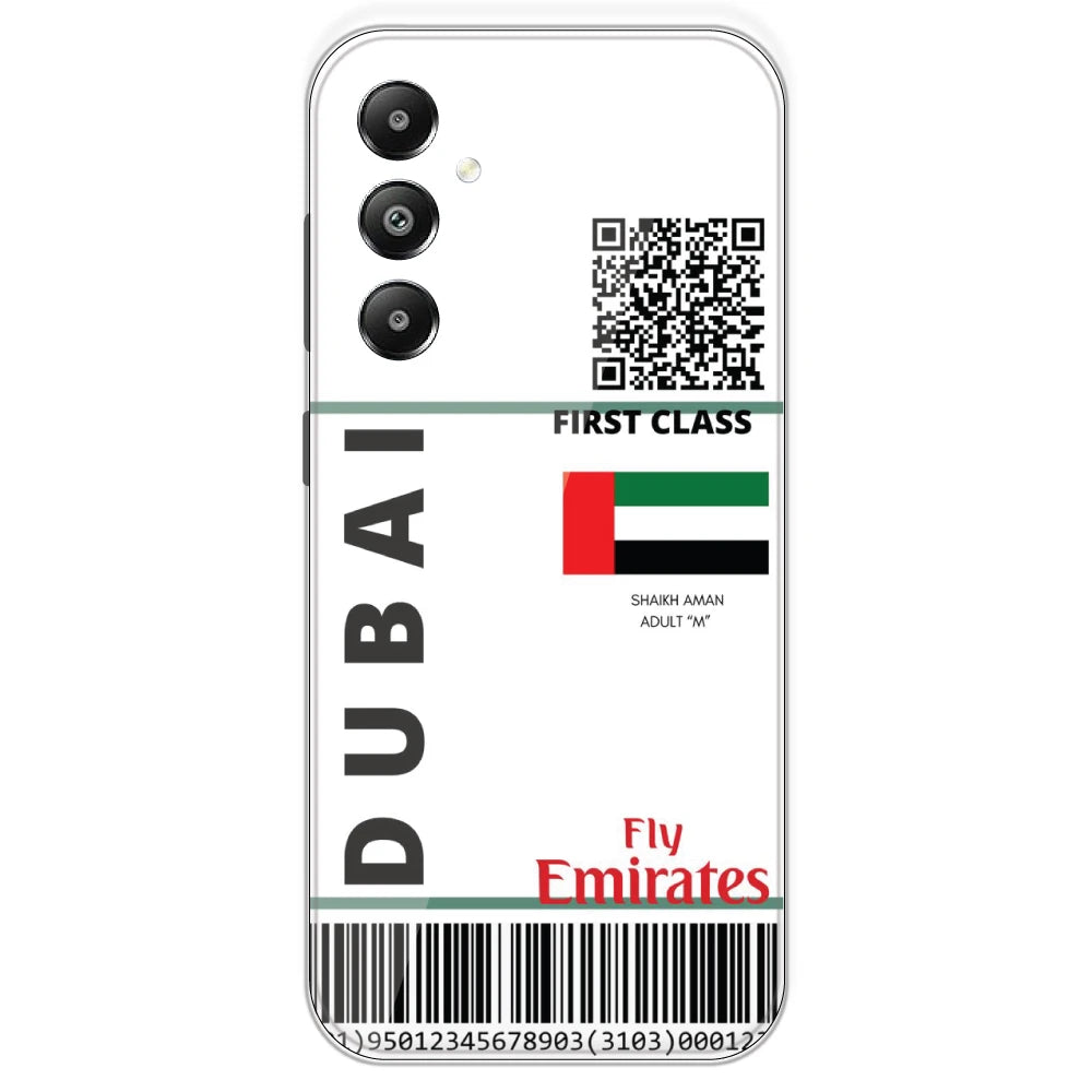 Dubai Ticket - Clear Printed Silicone Case For Samsung Galaxy F15