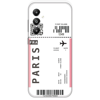 Paris Ticket - Clear Printed Silicone Case For Samsung Galaxy F15