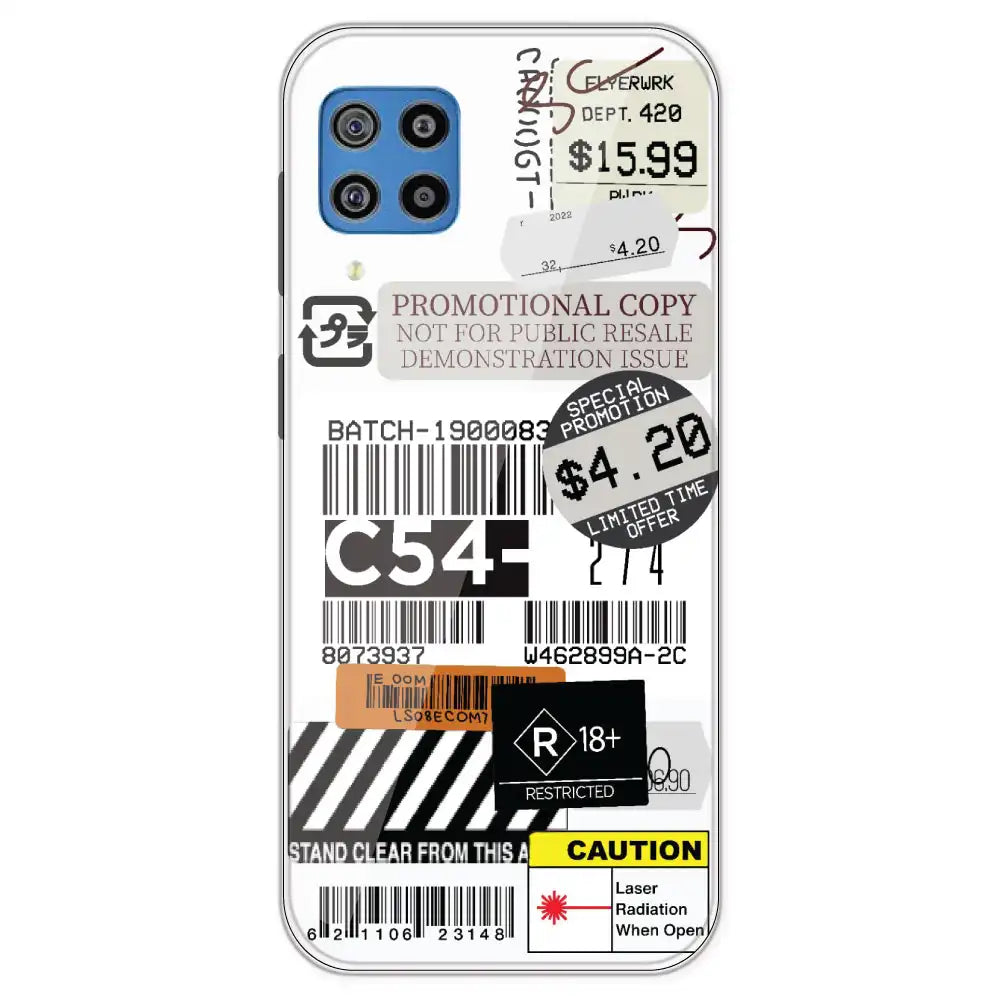 Labels - Clear Printed Silicone Case For Samsung Galaxy F22