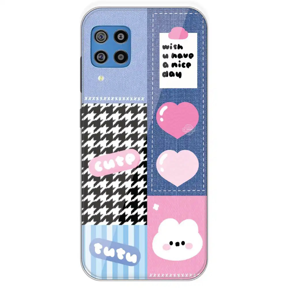 Cute Pink Bear Collage - Printed Silicone Case For Samsung Galaxy F22