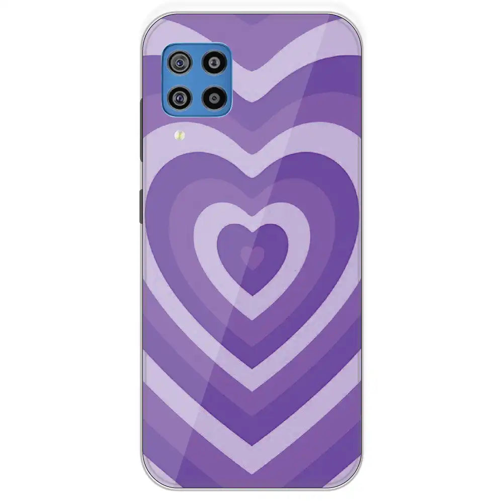Purple Hearts - Printed Silicone Case For Samsung Galaxy F22