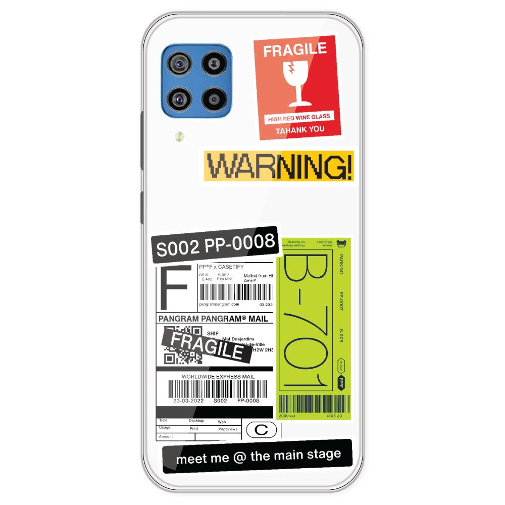 Fragile Labels - Clear Printed Silicone Case For Samsung Galaxy F22