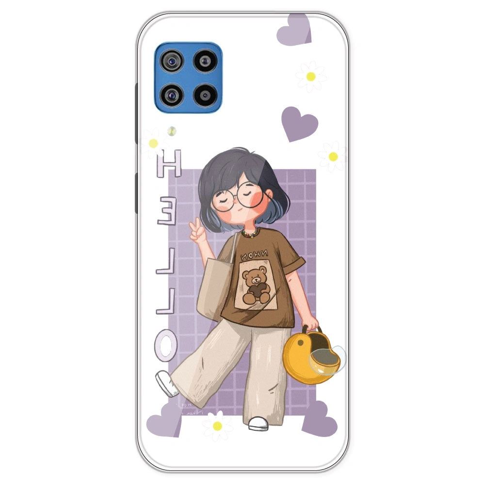 Introvert Girl - Clear Printed Silicone Case For Samsung Galaxy F22