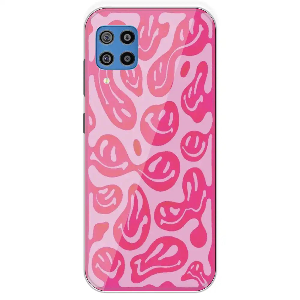 Pink Smilies - Printed Silicone Case For Samsung Galaxy F22