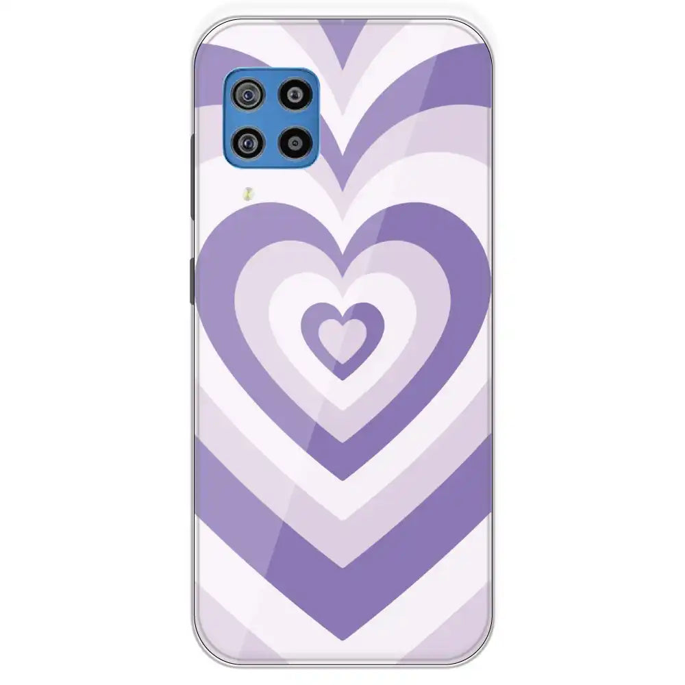 Dark Purple Hearts - Printed Silicone Case For Samsung Galaxy F22