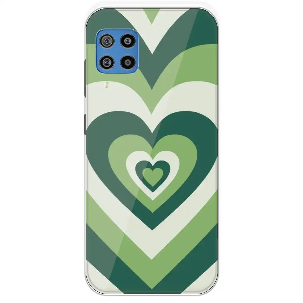 Dark Green Hearts - Printed Silicone Case For Samsung Galaxy F22