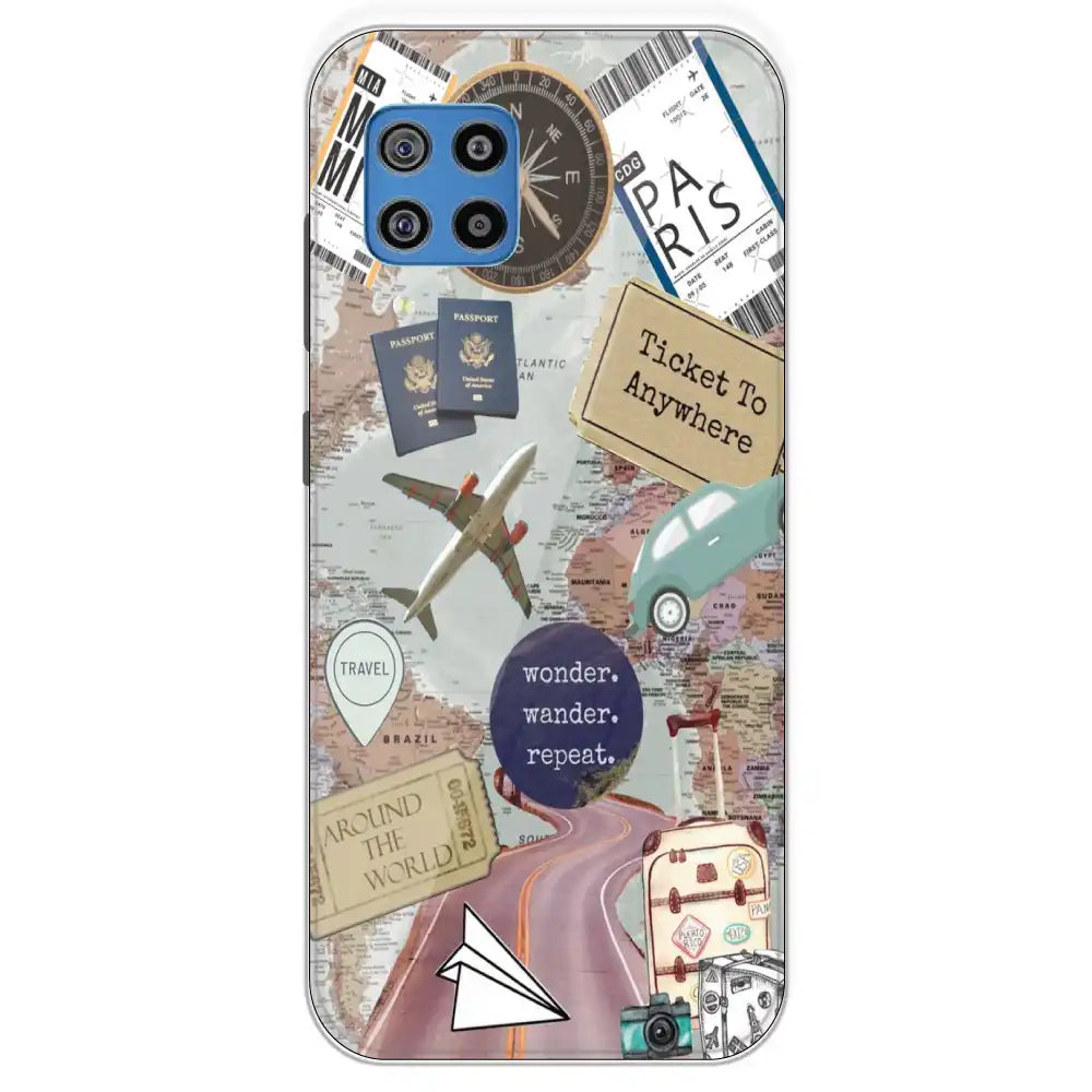 Travel Collage - Printed Silicone Case For Samsung Galaxy F22