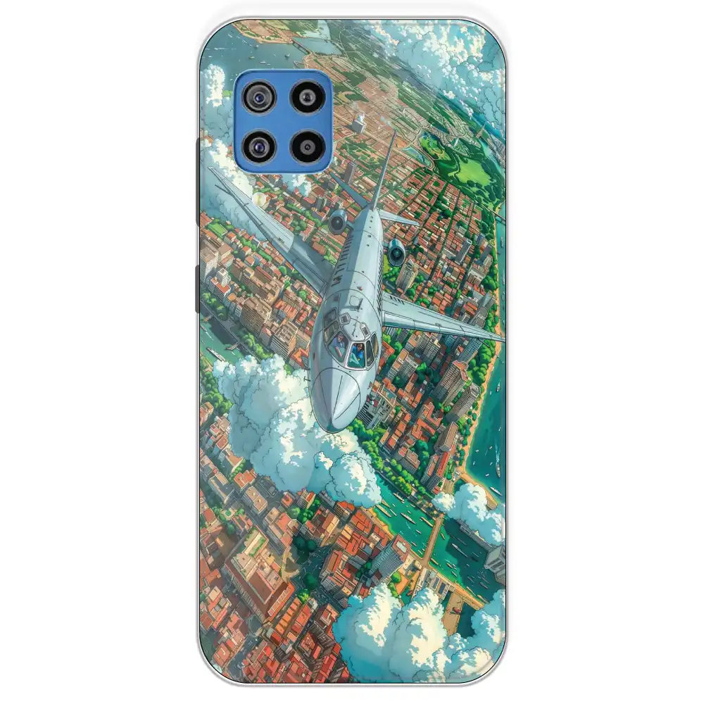 Flying Over City - Printed Silicone Case For Samsung Galaxy F22