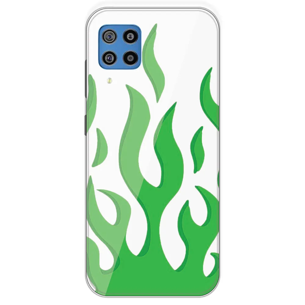 White Aesthetic Flame - Clear Printed Silicone Case For Samsung Galaxy F22