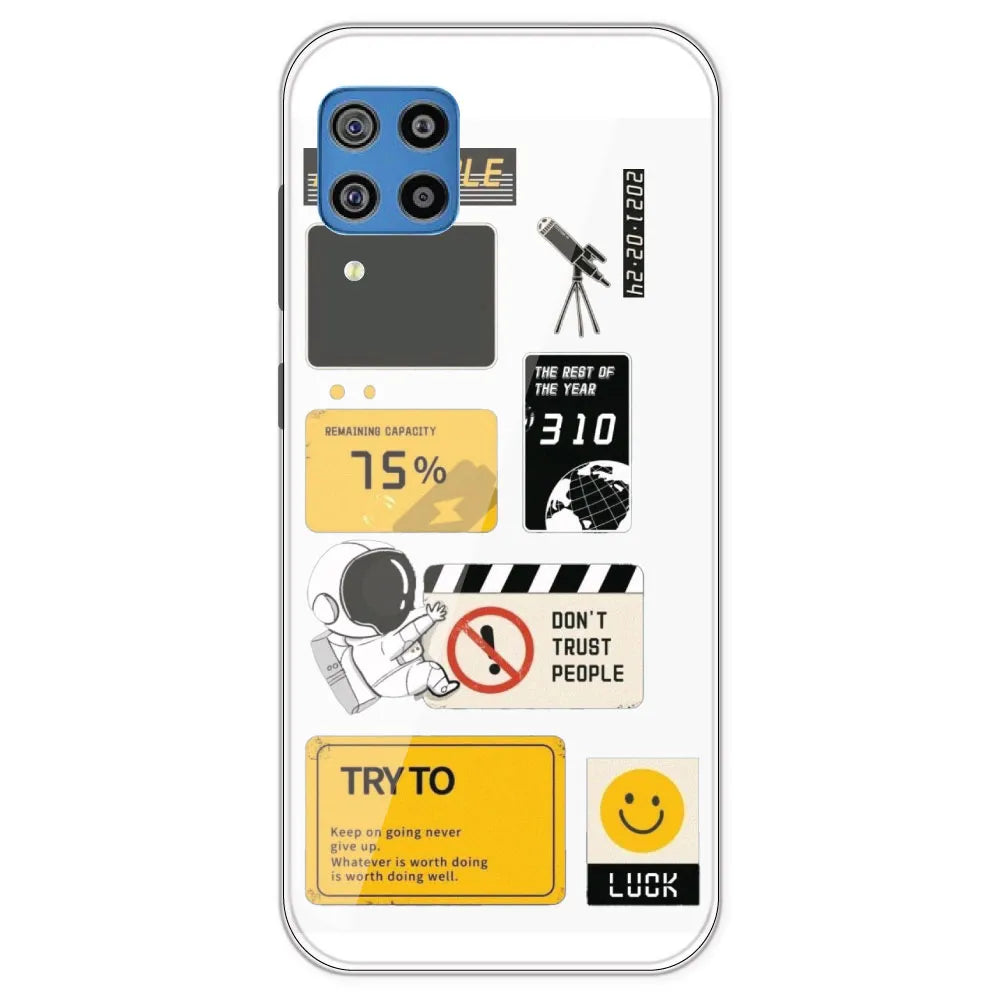 Space - Clear Printed Silicone Case For Samsung Galaxy F22