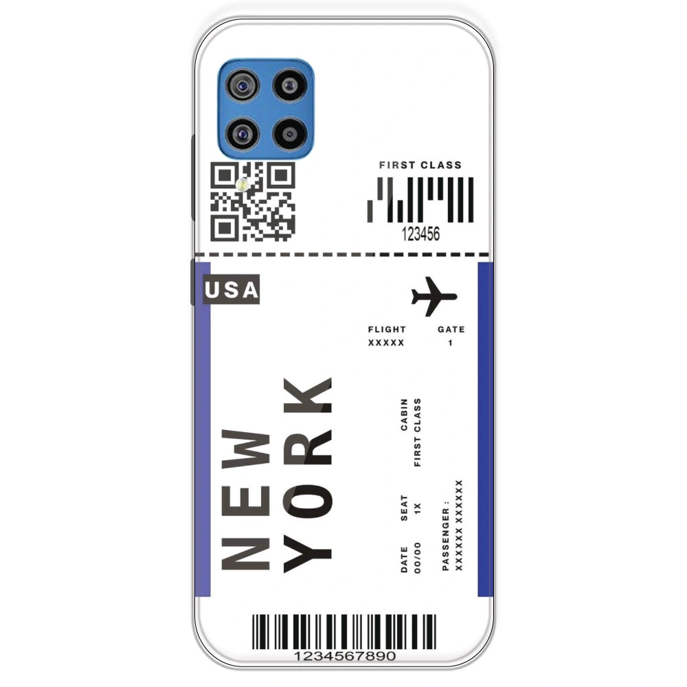 New York Ticket - Clear Printed Silicone Case For Samsung Galaxy F22