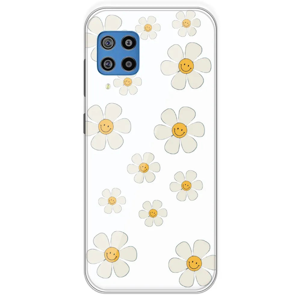 Smile Flowers - Clear Printed Silicone Case For Samsung Galaxy F22