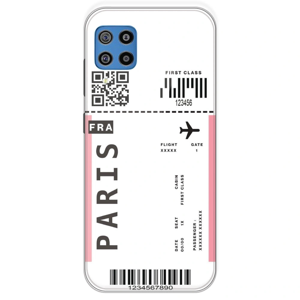 Paris Ticket - Clear Printed Silicone Case For Samsung Galaxy F22
