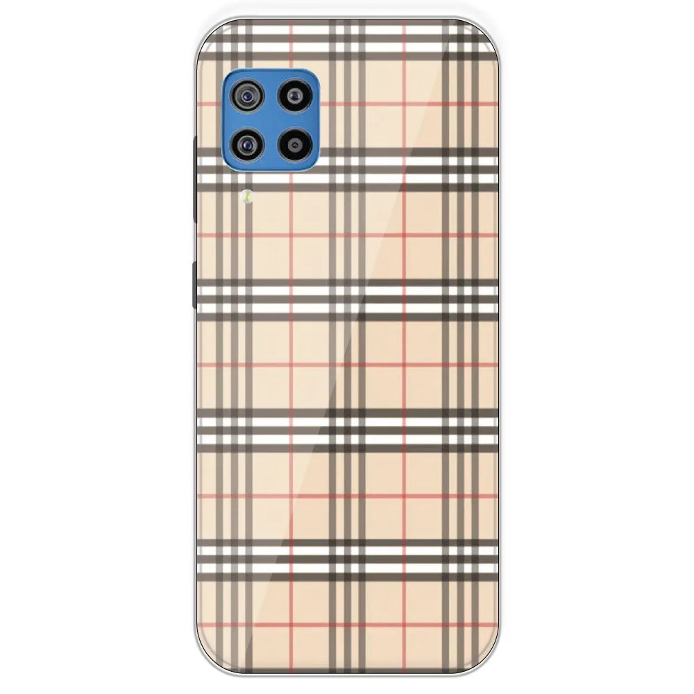 Yellow Checks - Printed Silicone Case For Samsung Galaxy F22