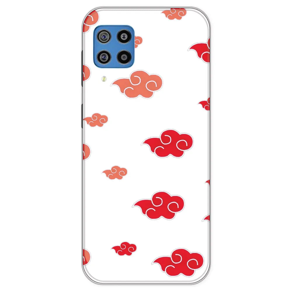 Red Clouds - Clear Printed Silicone Case For Samsung Galaxy F22