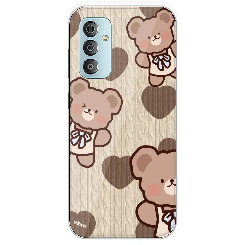 Teddy Heart - Printed Silicone Case For Samsung Galaxy F23