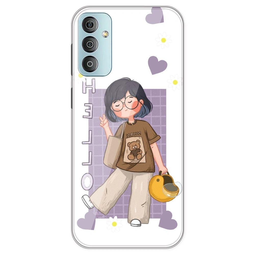 Introvert Girl - Clear Printed Silicone Case For Samsung Galaxy F23