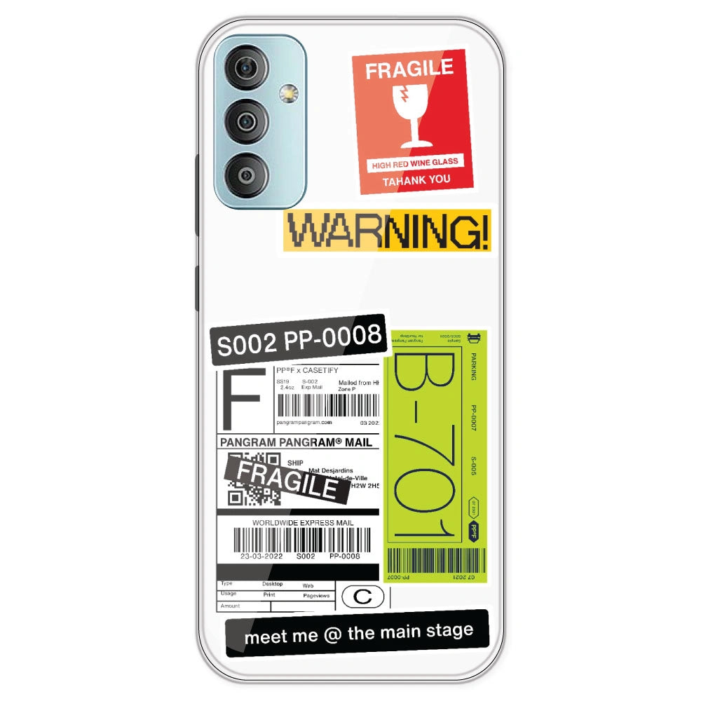 Fragile Labels - Clear Printed Silicone Case For Samsung Galaxy F23