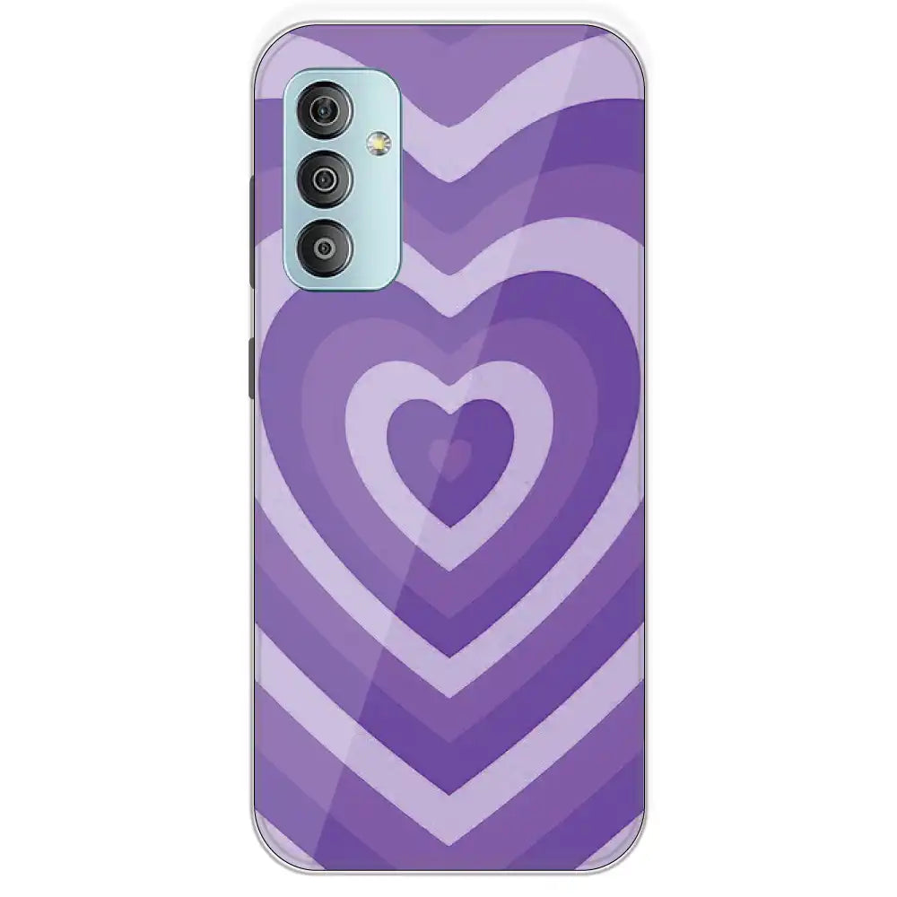Purple Hearts - Printed Silicone Case For Samsung Galaxy F23