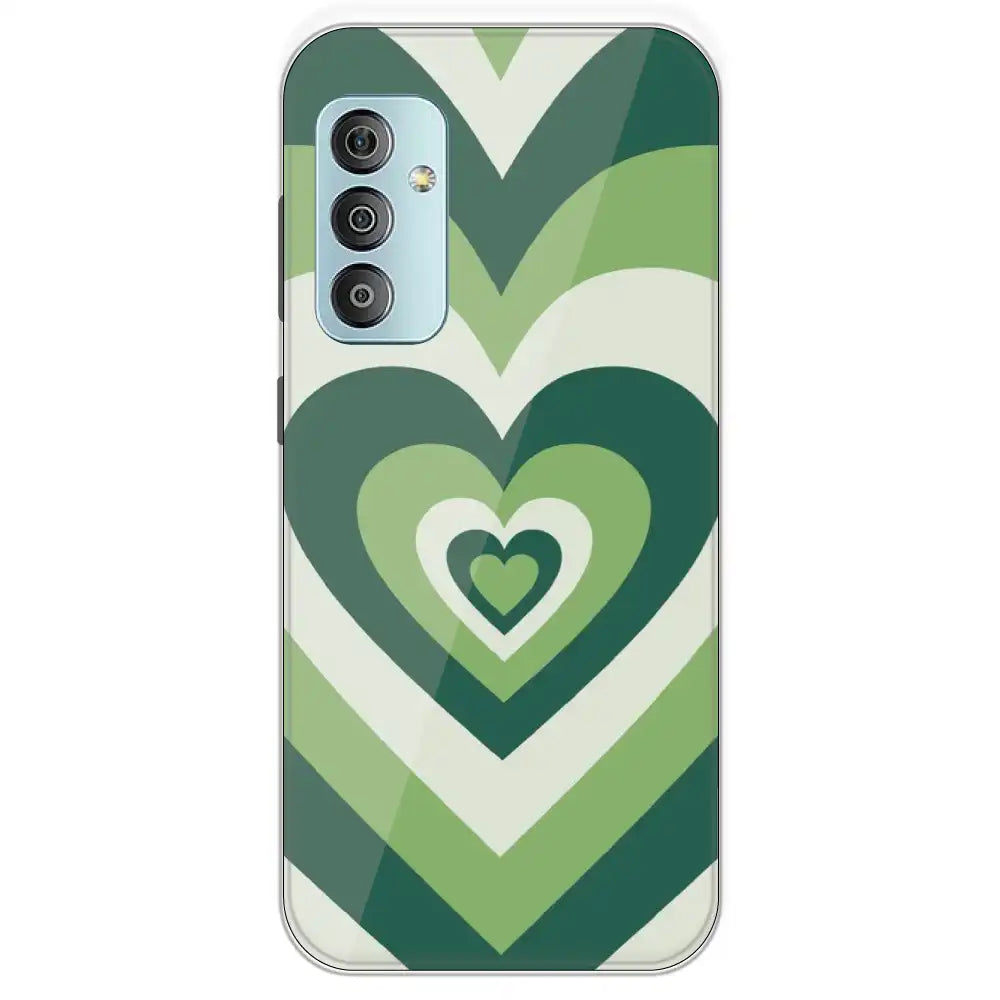 Dark Green Hearts - Printed Silicone Case For Samsung Galaxy F23