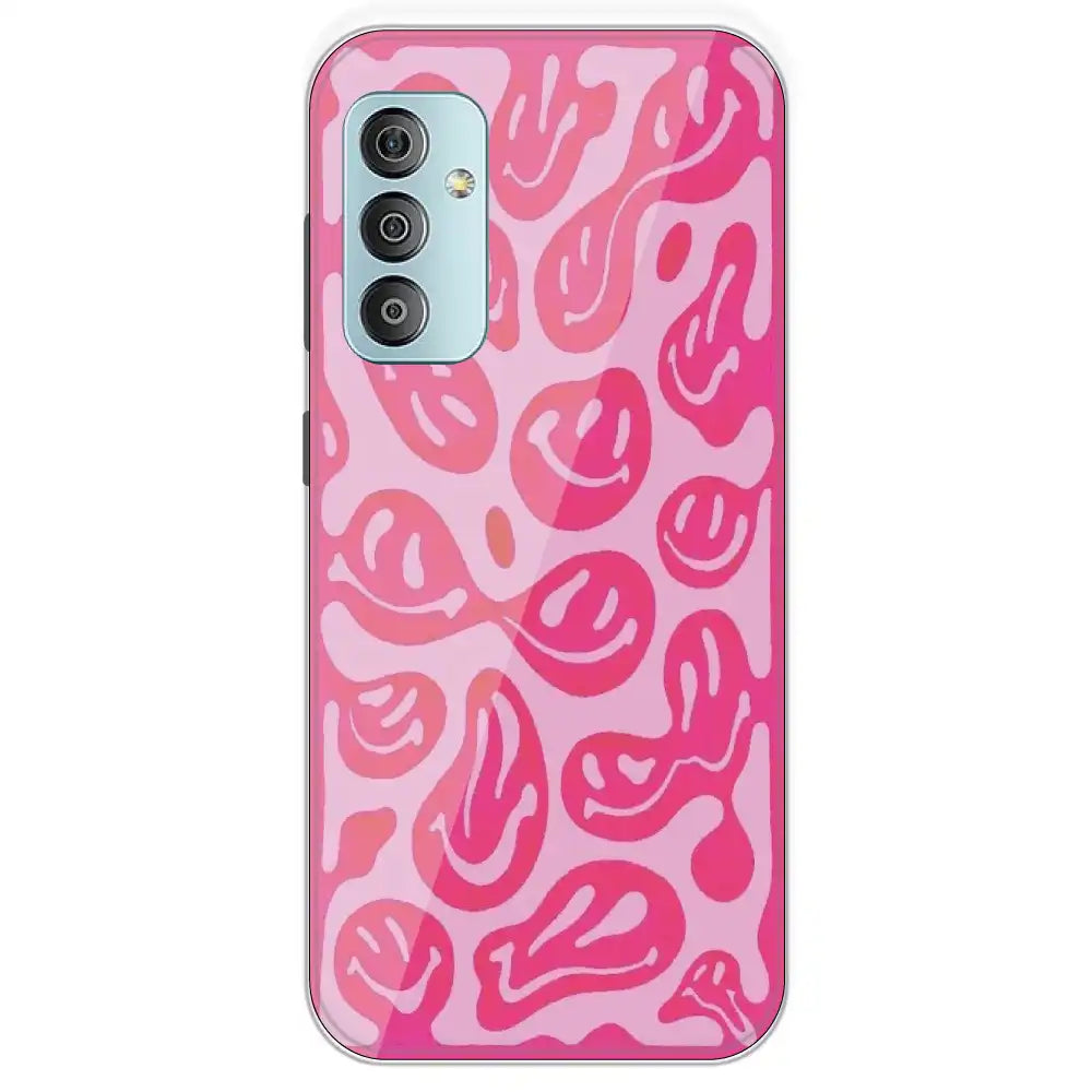 Pink Smilies - Printed Silicone Case For Samsung Galaxy F23