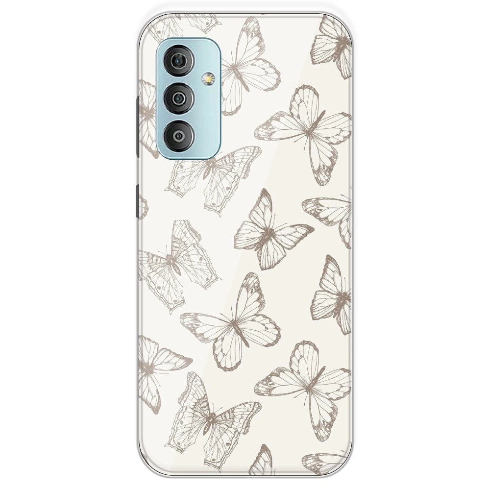 White Butterflies - Printed Silicone Case For Samsung Galaxy F23