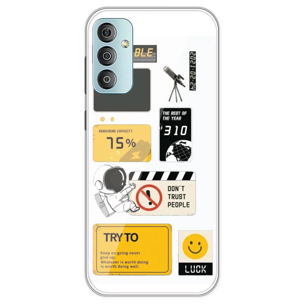 Space - Clear Printed Silicone Case For Samsung Galaxy F23