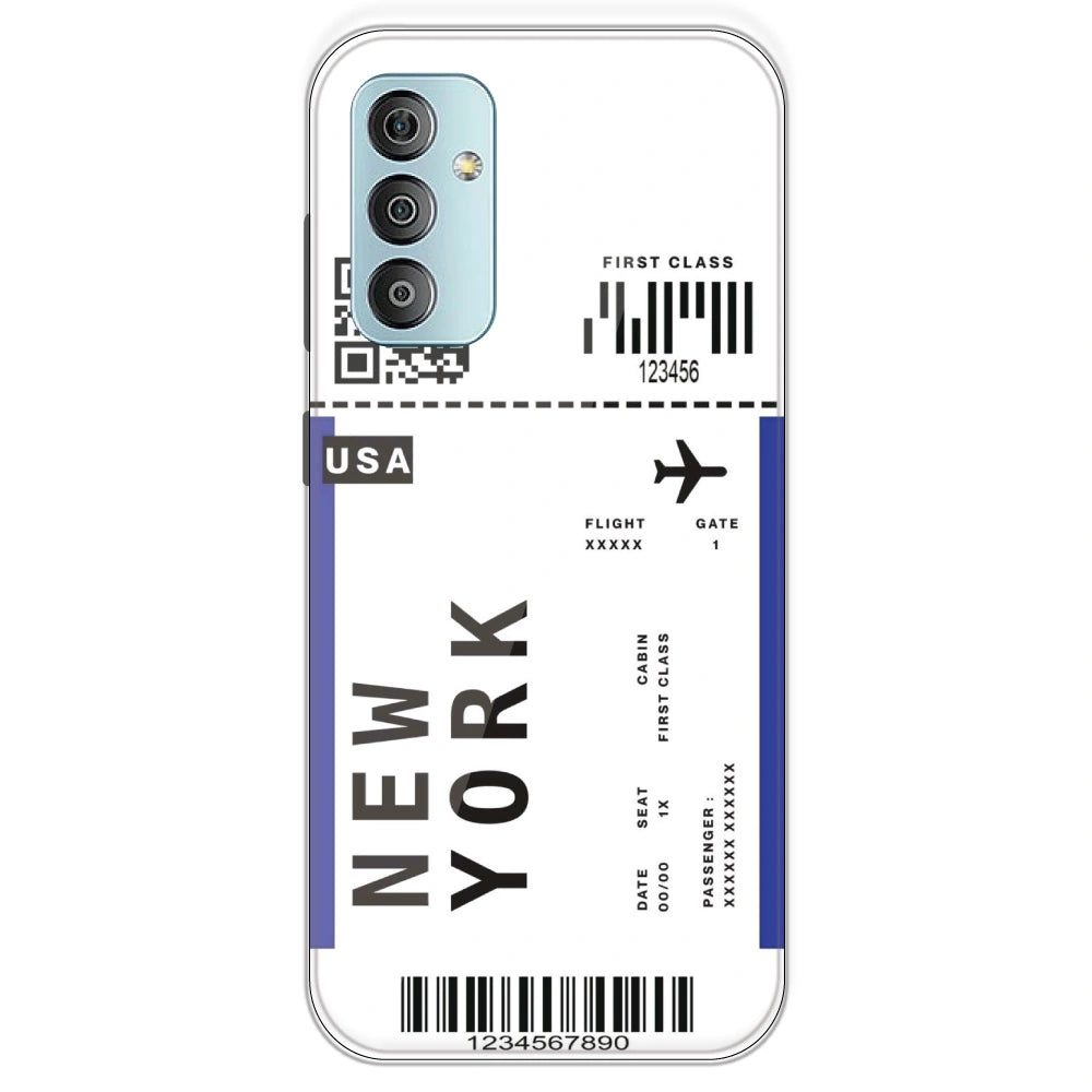 New York Ticket - Clear Printed Silicone Case For Samsung Galaxy F23