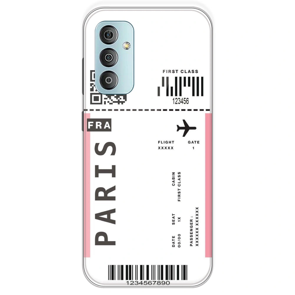 Paris Ticket - Clear Printed Silicone Case For Samsung Galaxy F23