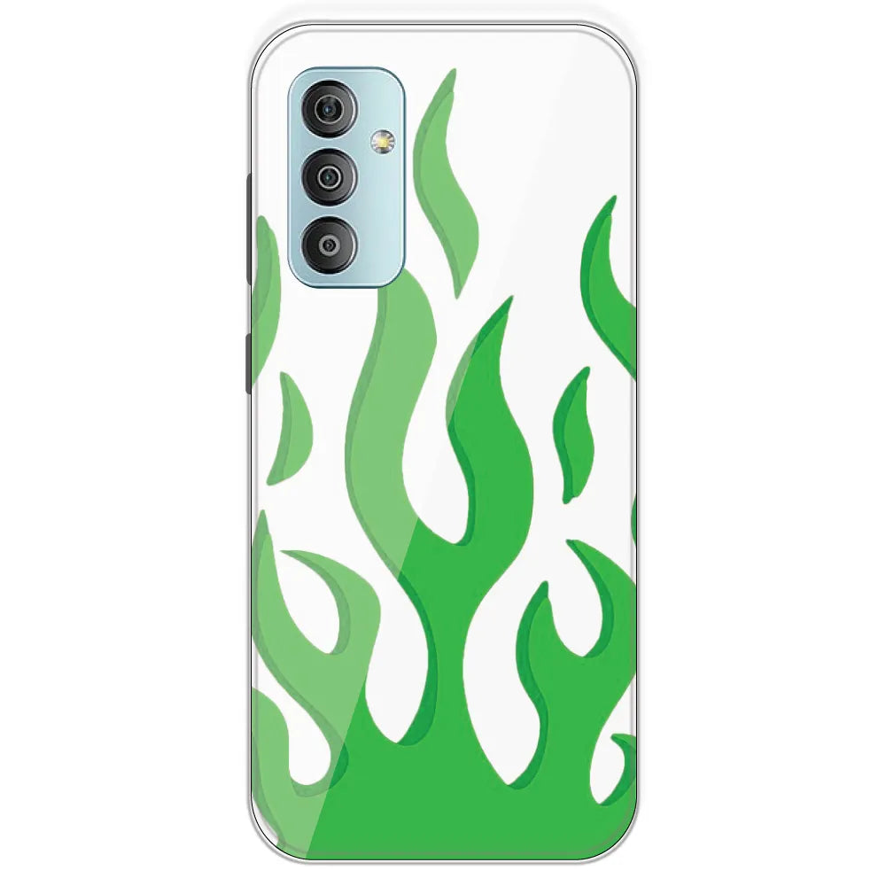 White Aesthetic Flame - Clear Printed Silicone Case For Samsung Galaxy F23