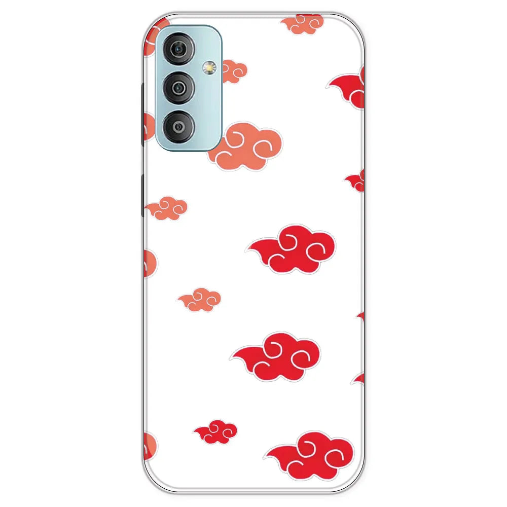 Red Clouds - Clear Printed Silicone Case For Samsung Galaxy F23