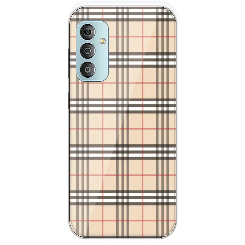 Yellow Checks - Printed Silicone Case For Samsung Galaxy F23