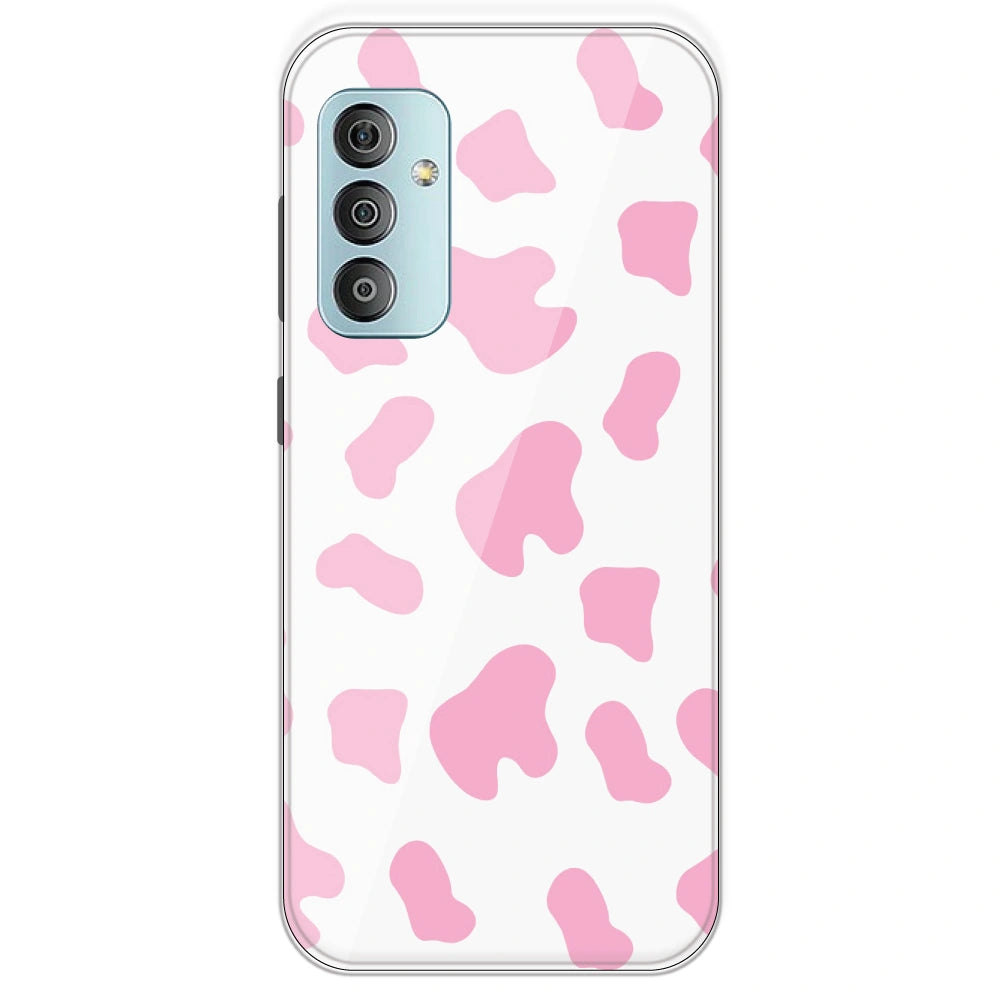 Pink Cow Print - Clear Printed Silicone Case For Samsung Galaxy F23