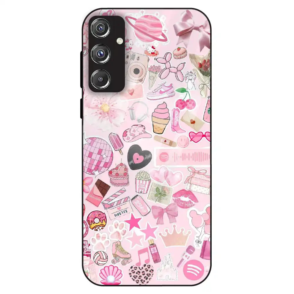 Pink Pop Aesthetic Collage - Glass Case For Samsung Galaxy F34
