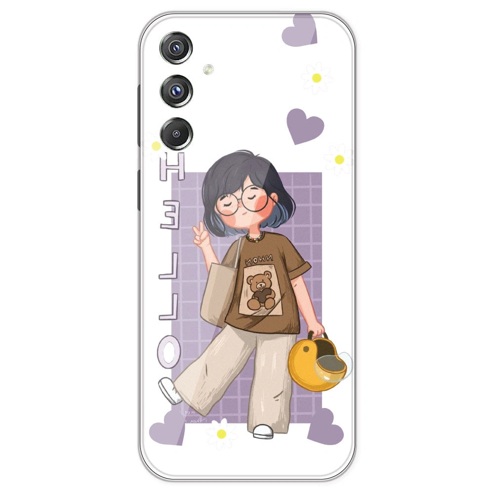 Introvert Girl - Clear Printed Silicone Case For Samsung Galaxy F34