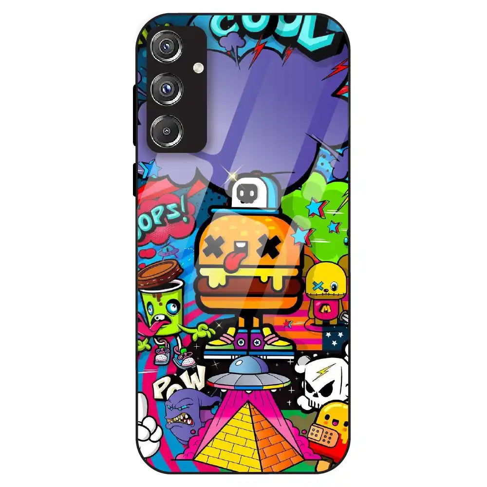 Colorful Graffiti Cartoon - Glass Case For Samsung Galaxy F34