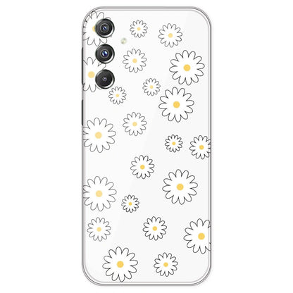 White Flowers - Clear Printed Silicone Case For Samsung Galaxy F34