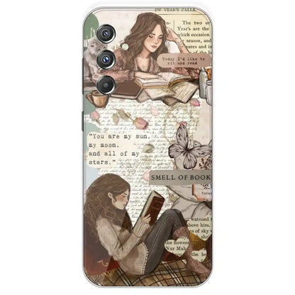 Book Collage - Printed Silicone Case For Samsung Galaxy F34
