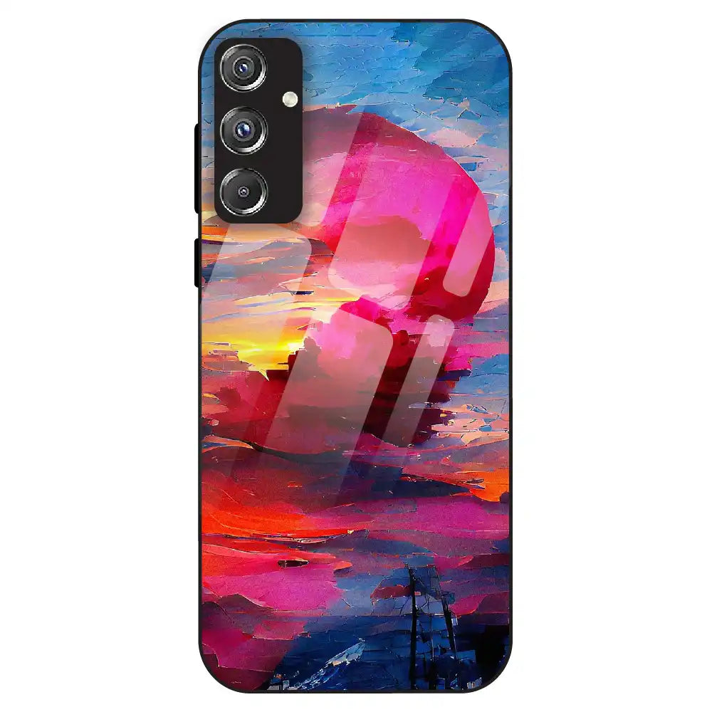 Abstract Sunset Vibes - Glass Case For Samsung Galaxy F34