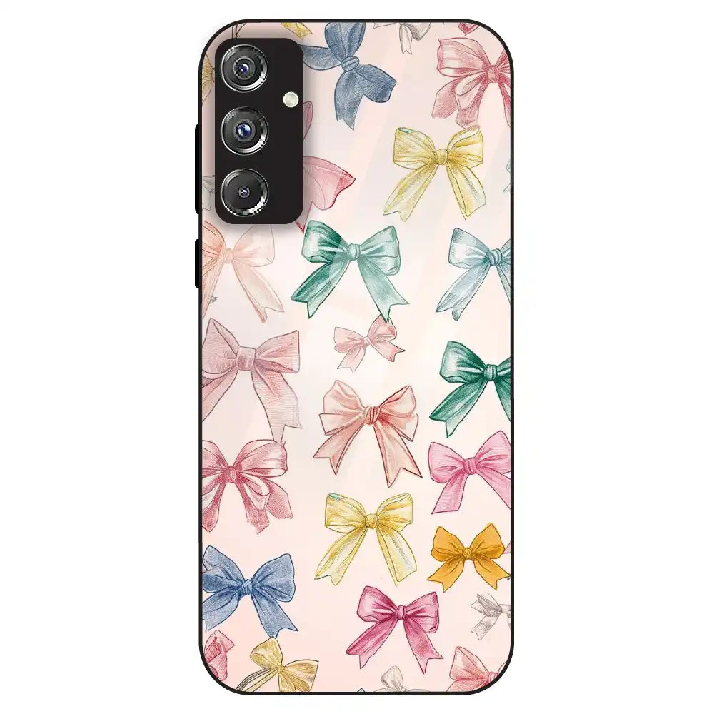 Pastel Bow Pattern - Glass Case For Samsung Galaxy F34