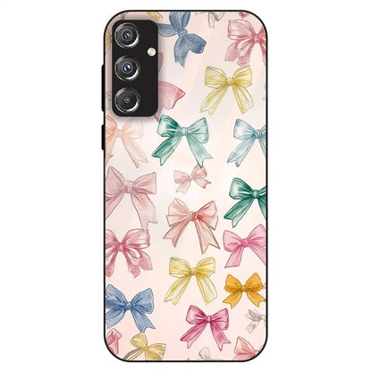 Pastel Bow Pattern - Glass Case For Samsung Galaxy F34