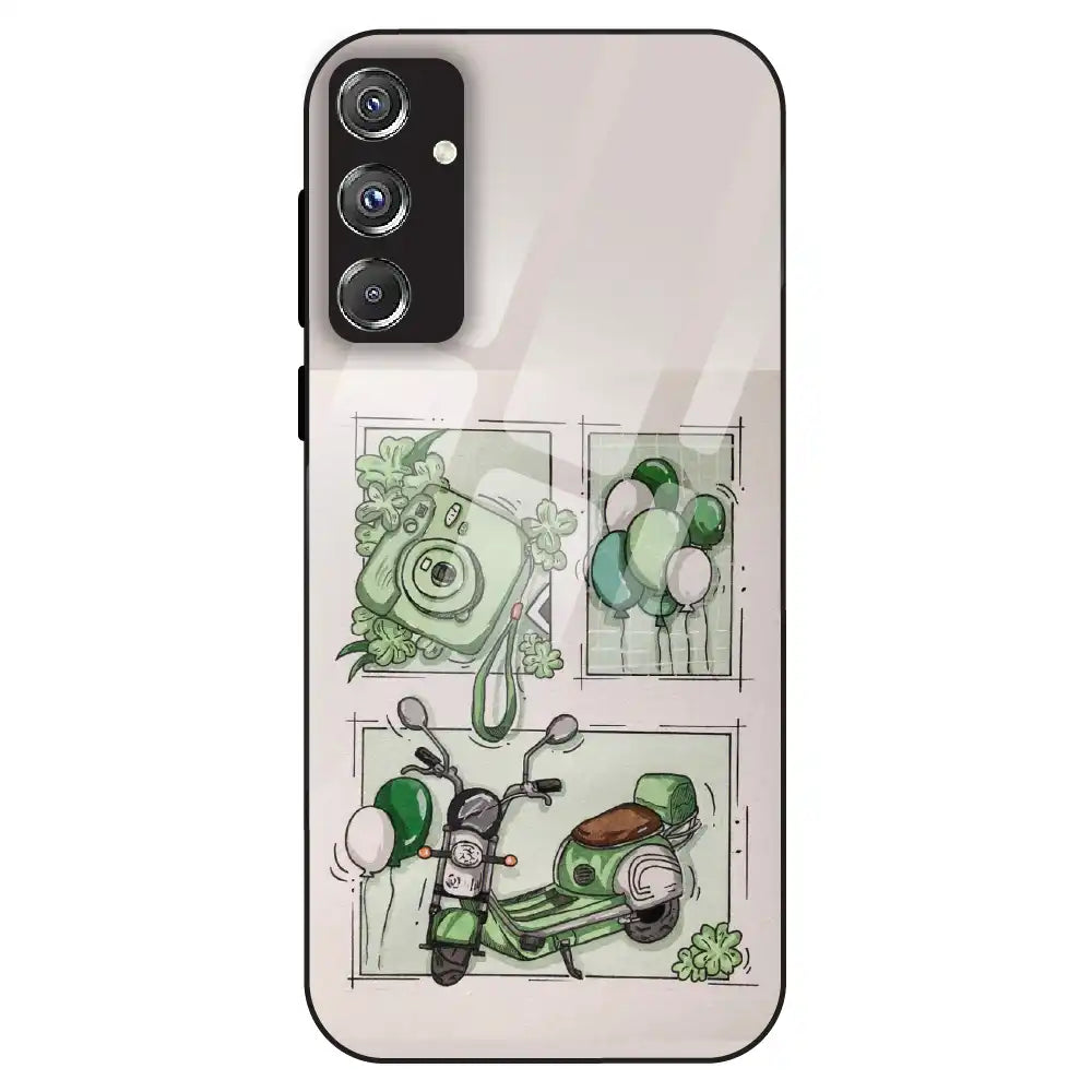 Vintage Green Sketch Aesthetic - Glass Case For Samsung Galaxy F34