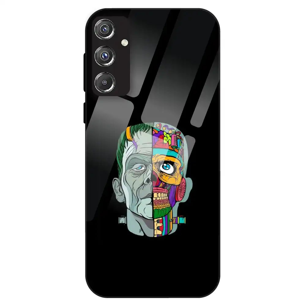Half Skull Pop Art - Glass Case For Samsung Galaxy F34