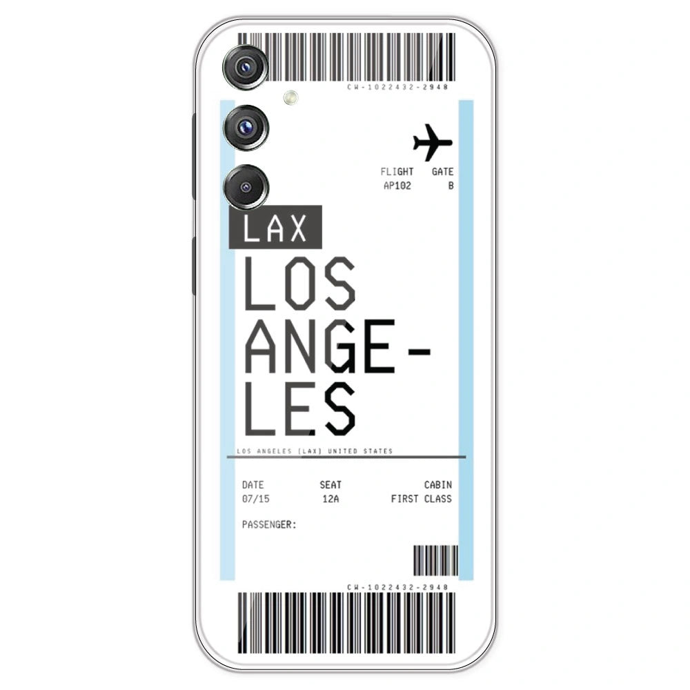 Los Angeles Ticket - Clear Printed Silicone Case For Samsung Galaxy F34