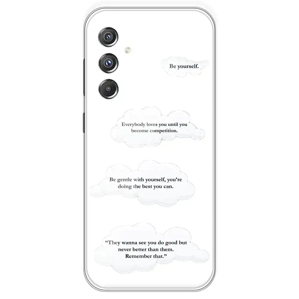 Quotes And Clouds - Clear Printed Silicone Case For Samsung Galaxy F34