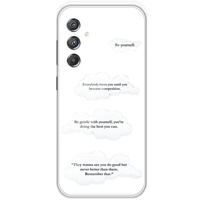 Quotes And Clouds - Clear Printed Silicone Case For Samsung Galaxy F34