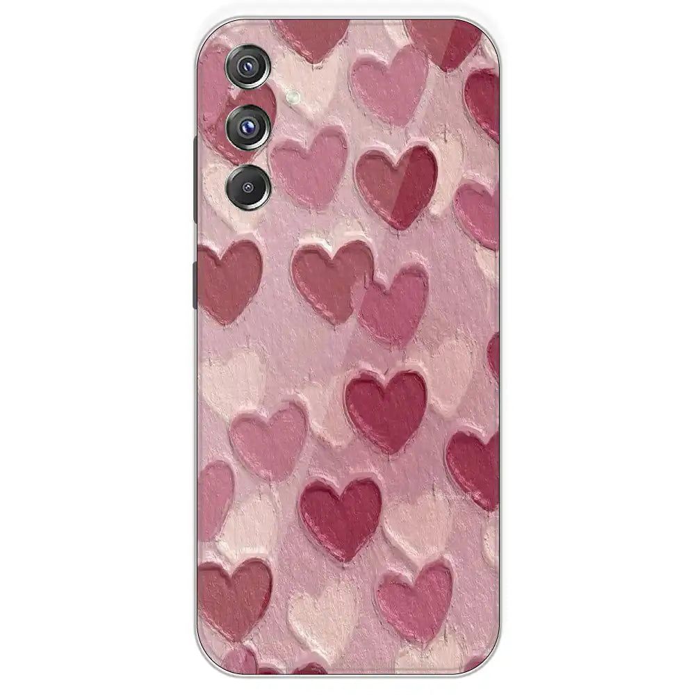 Pastel Hearts Love - Printed Silicone Case For Samsung Galaxy F34