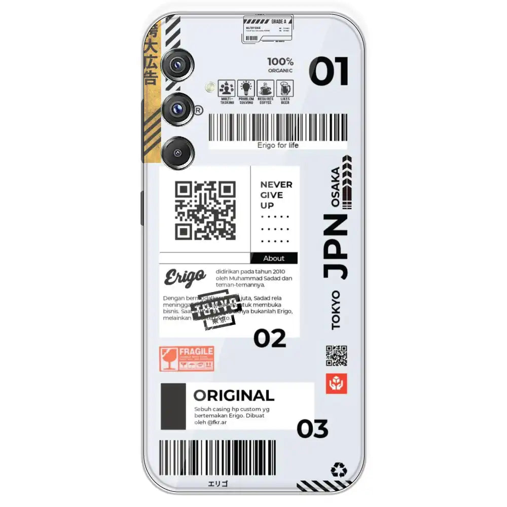 Barcode Labels - Printed Silicone Case For Samsung Galaxy F34