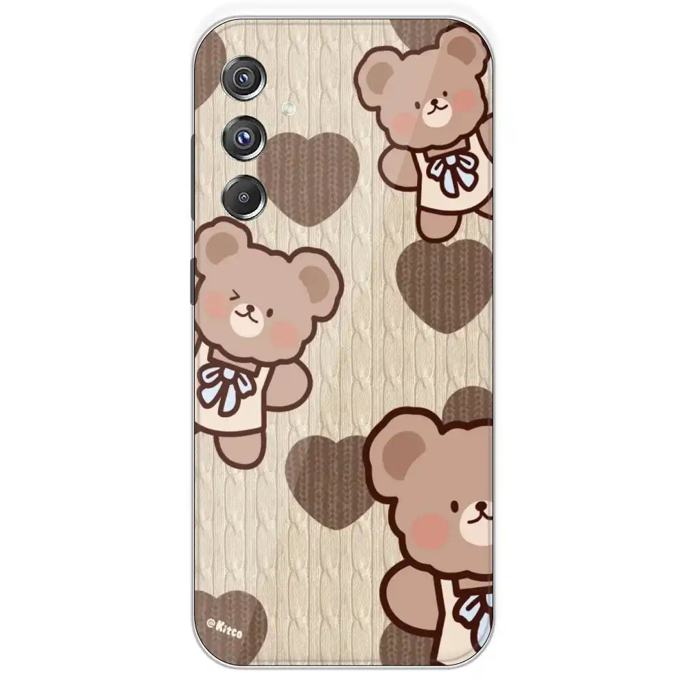 Teddy Heart - Printed Silicone Case For Samsung Galaxy F34